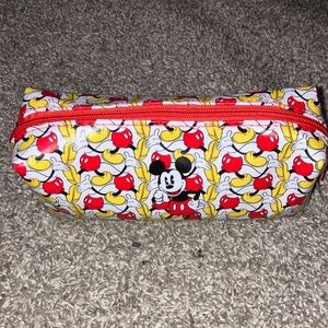 Disney Mickey Mouse Red Yellow White Cosmetic Pouch